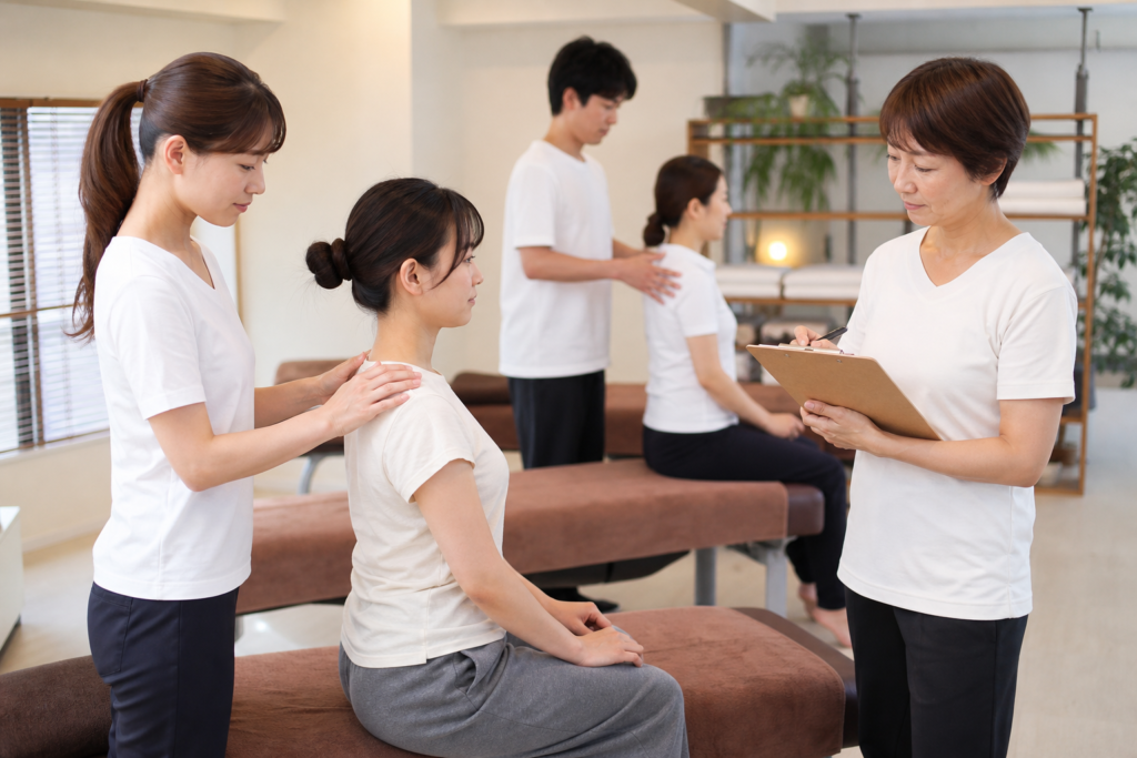 覚えた知識を施術へつなげる練習とスタッフ教育