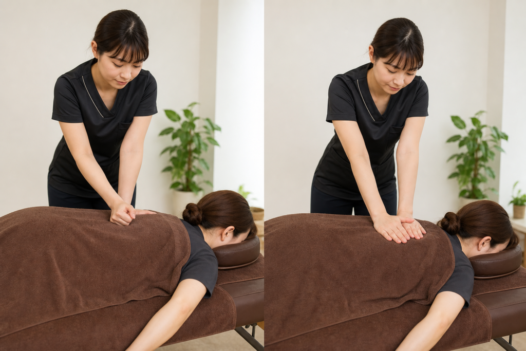 圧の強さは腕力だけでなく面積・方向・速度で決まる